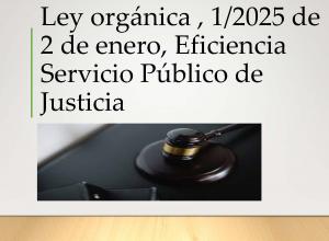 LEY ORGANICA 1/2025, 2 de Enero,  Eficiencia del Servicio Público de Justicia