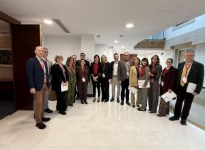 La Conselleira de Vivenda con la Junta de Gobierno de COAFGA en la inauguración de las IV jornadas COAFGA